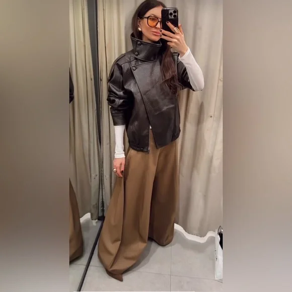 ZARA VOLUME WIDE LEG PANTS ZW COLLECTION